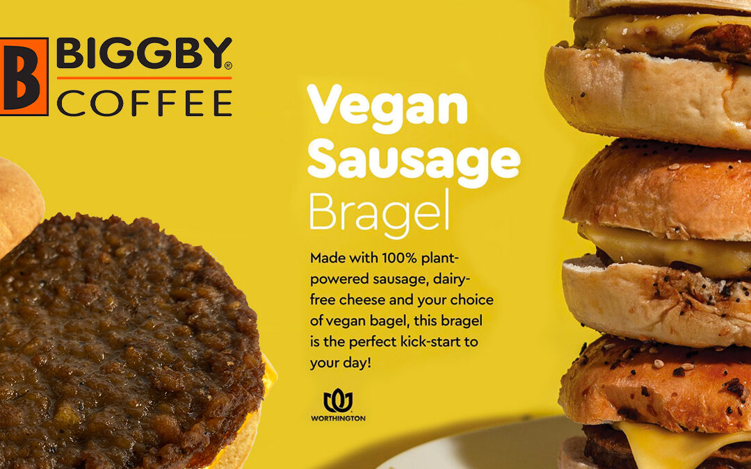 BIGGBY COFFEE CHAIN DOES FULL ROLL OUT OF VEGAN SAUSAGE BRAGEL
